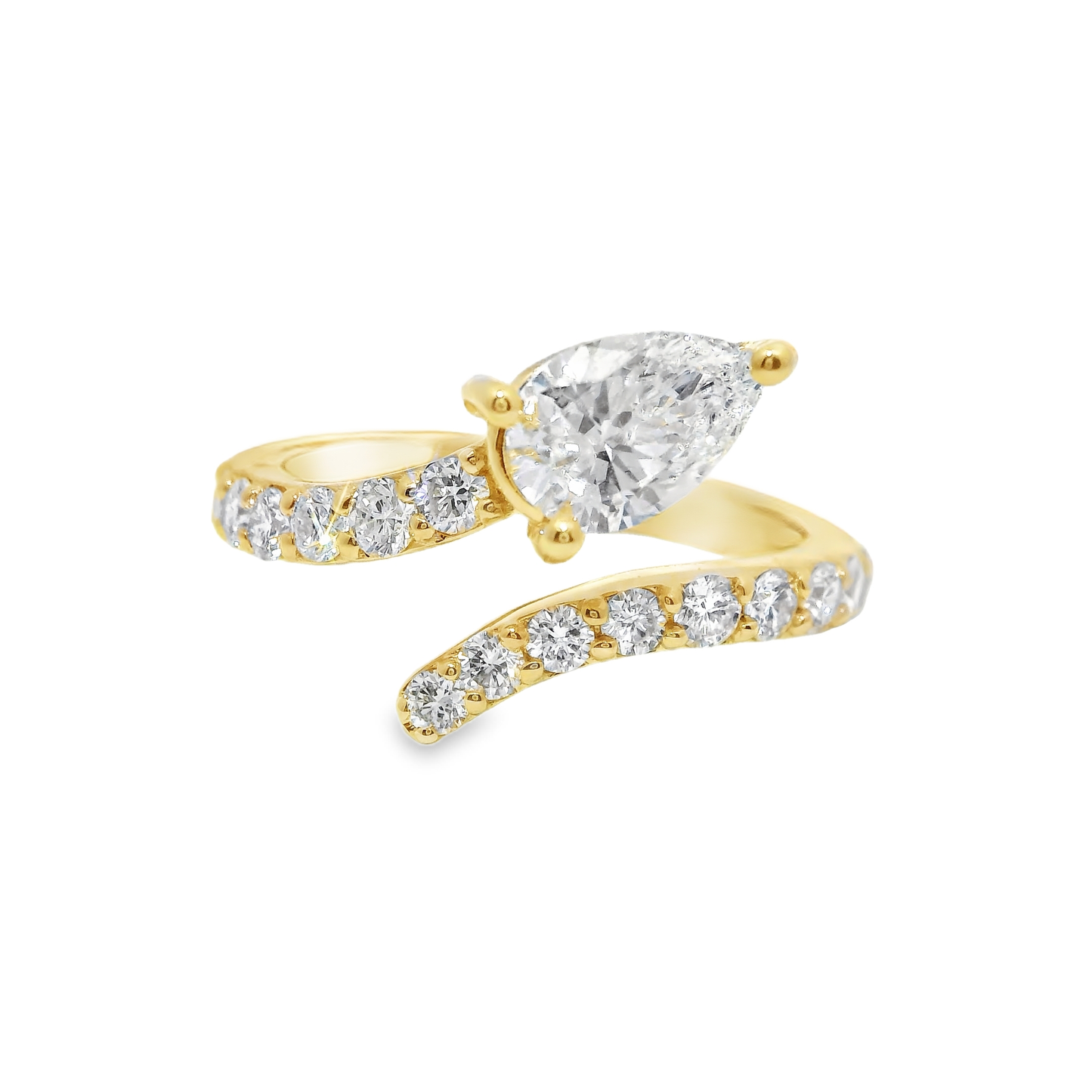 0.59CT Lab Diamond 0.74CT Lab Pear Shape Stone 14k Yellow Gold