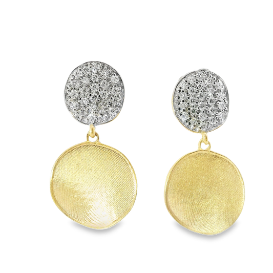 0.48CT Diamond Disc Fashion Earring 14k Yellow Gold