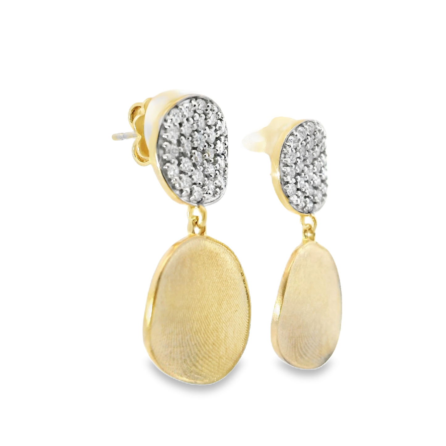 0.48CT Diamond Disc Fashion Earring 14k Yellow Gold