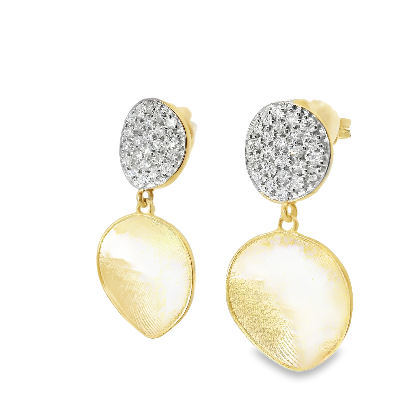 0.48CT Diamond Disc Fashion Earring 14k Yellow Gold