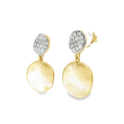 0.28CT Diamond Disc Fashion Earring 14k Yellow Gold