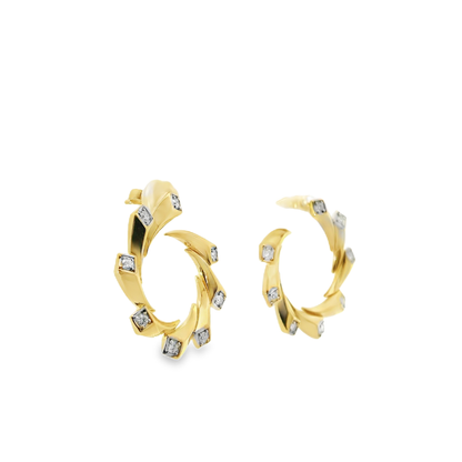 0.40CT Diamond Fashion Earring 14k Yellow Gold