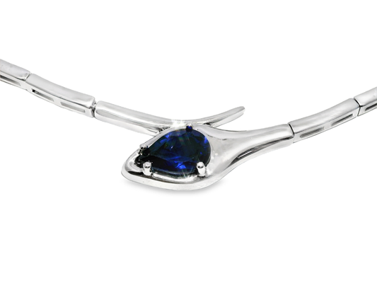1.71CT Blue Sapphire Lab Certified Stone 14k White Gold