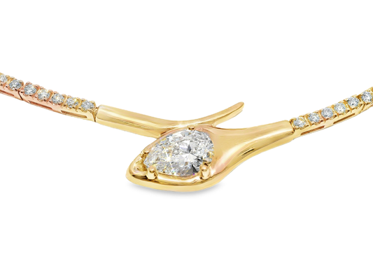 2.69CT Diamond 1.10CT Lab Pear Diamond 14k Rose Gold