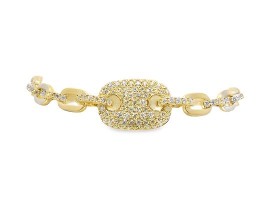 2.04CT Diamond Bracelet 14k Yellow Gold
