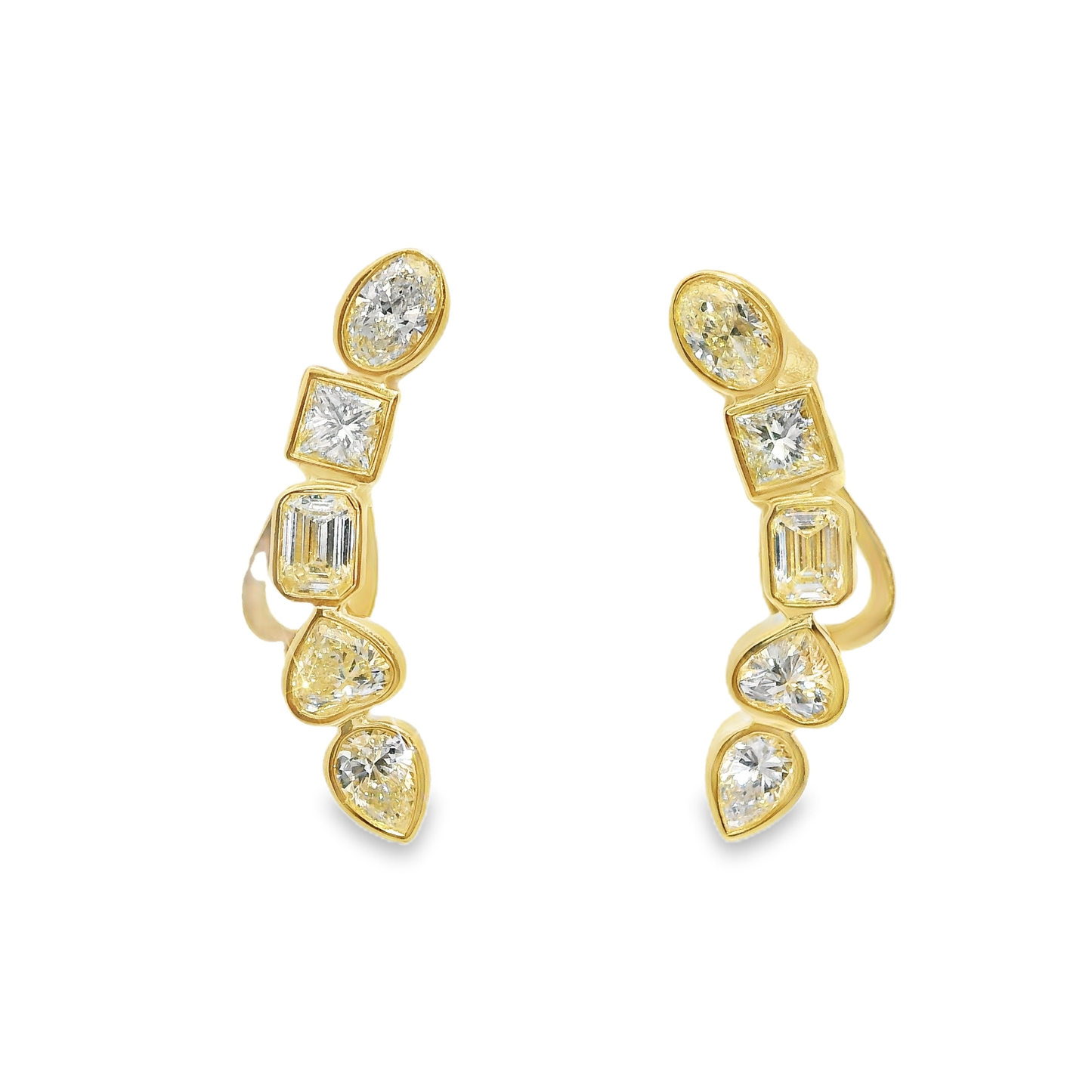 1.74CT Mixed Shapes Diamond Earring 14k Yellow Gold