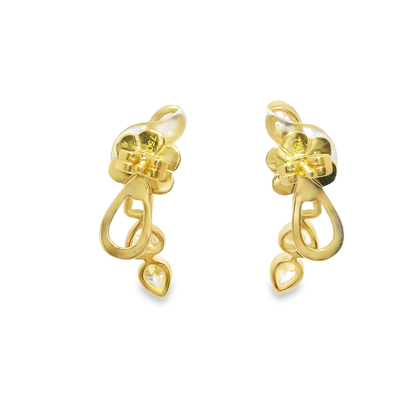 1.74CT Mixed Shapes Diamond Earring 14k Yellow Gold