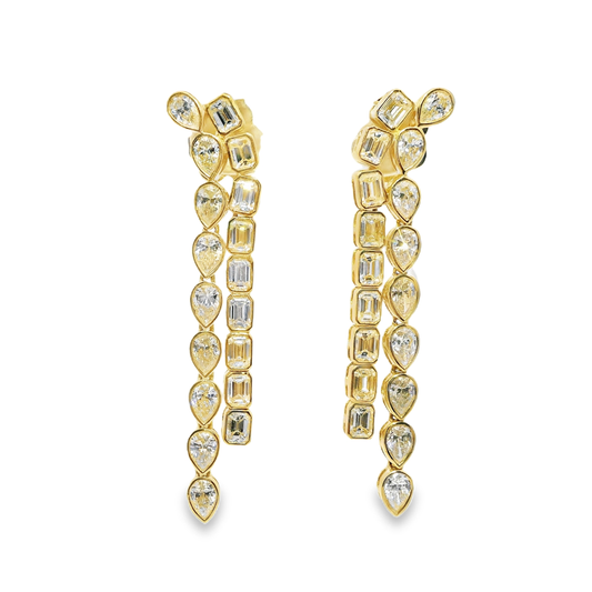 5.15CT Diamond Fashion Earring 18k Yellow Gold