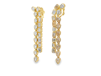 5.15CT Diamond Fashion Earring 18k Yellow Gold