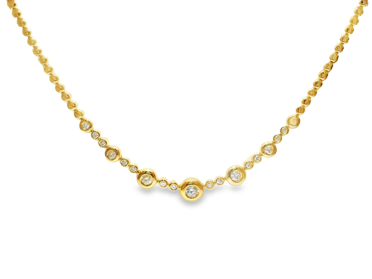 0.71CT Diamond Necklace 14k Yellow Gold