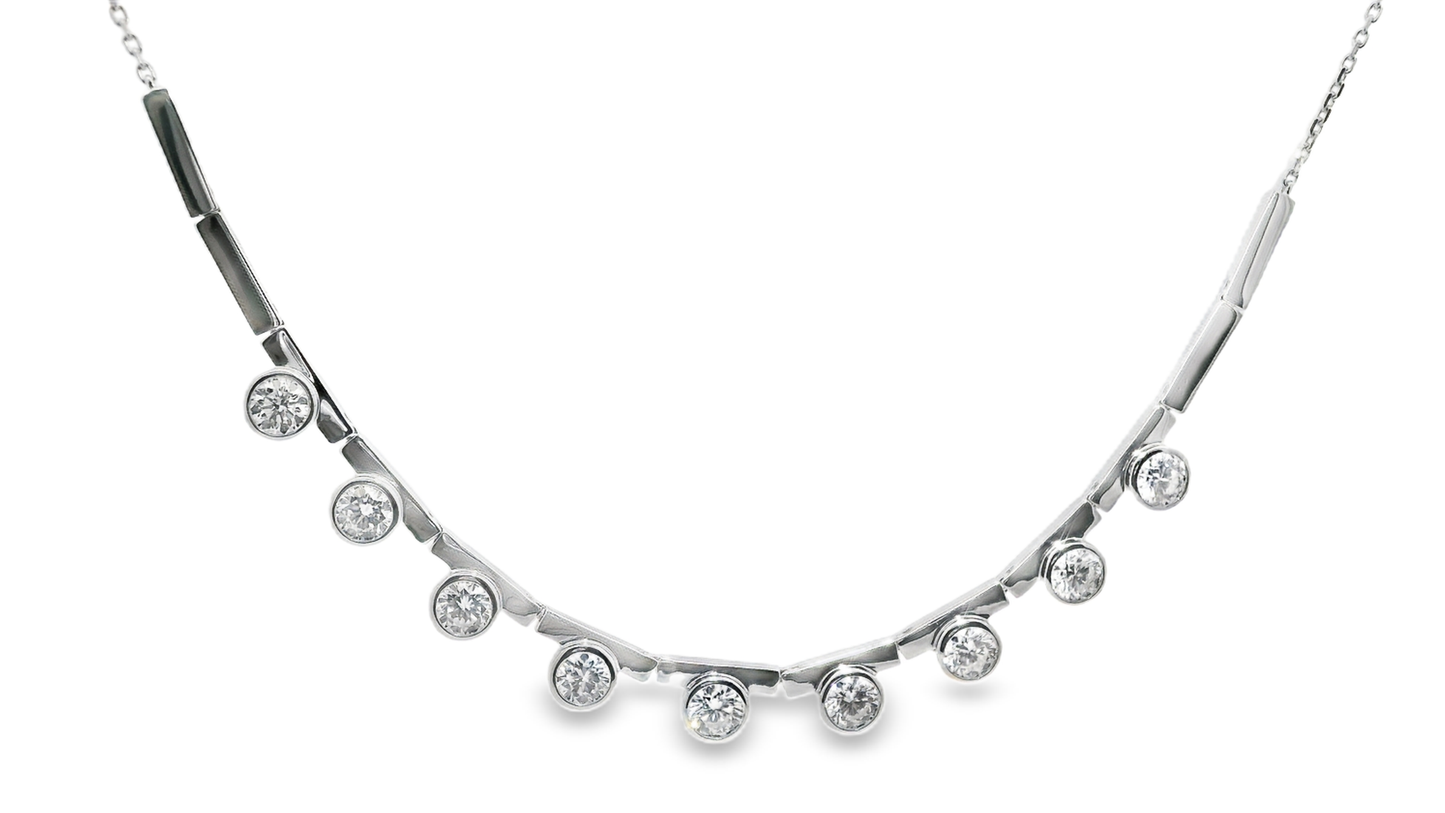 3.22CT Lab Diamond Necklace 14k White Gold