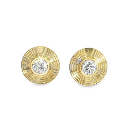 1.07CT Lab Diamond Earring 14k Yellow Gold