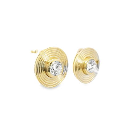 1.07CT Lab Diamond Earring 14k Yellow Gold