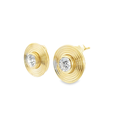 1.07CT Lab Diamond Earring 14k Yellow Gold