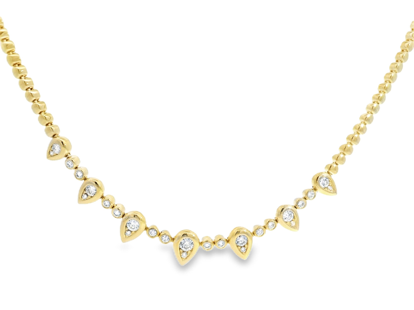 0.77CT Diamond Necklace 14k Yellow Gold