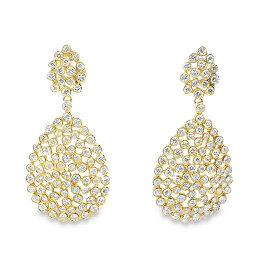 6.27CT Diamond 18k Yellow Gold Earring