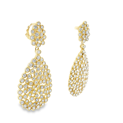 6.27CT Diamond 18k Yellow Gold Earring