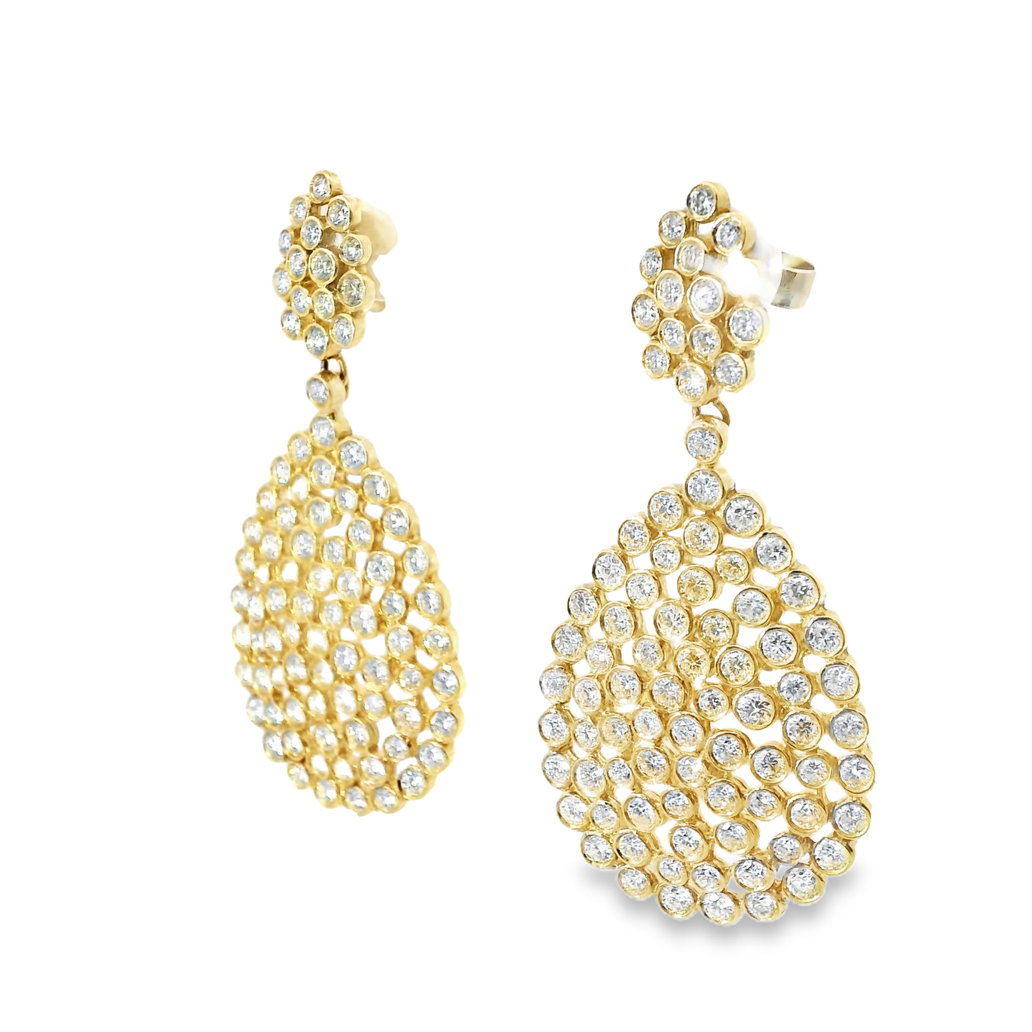 6.27CT Diamond 18k Yellow Gold Earring