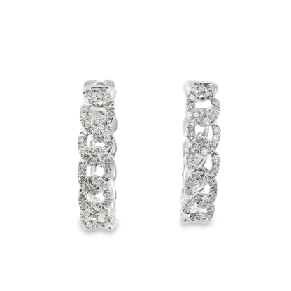 1.05CT Diamond 18k White Gold Earring
