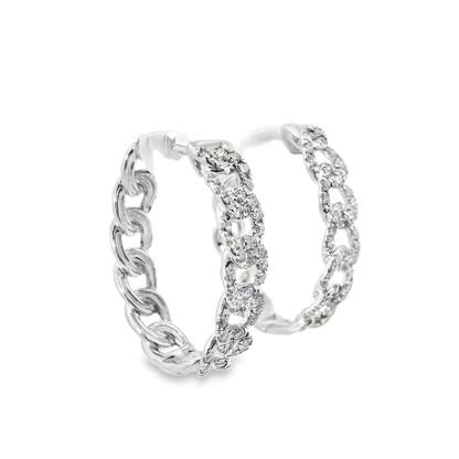 1.05CT Diamond 18k White Gold Earring