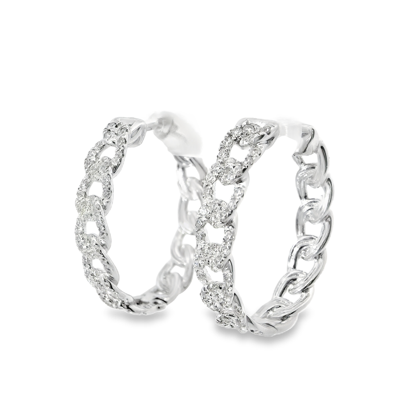 1.05CT Diamond 18k White Gold Earring