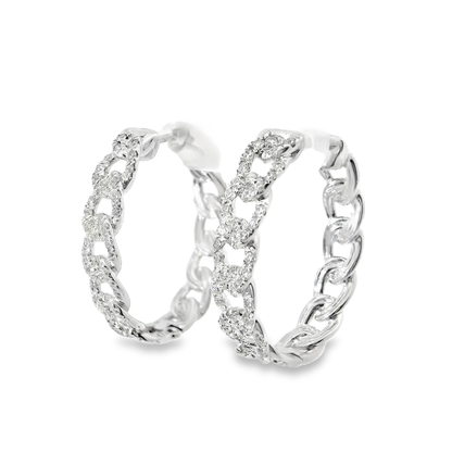 1.05CT Diamond 18k White Gold Earring