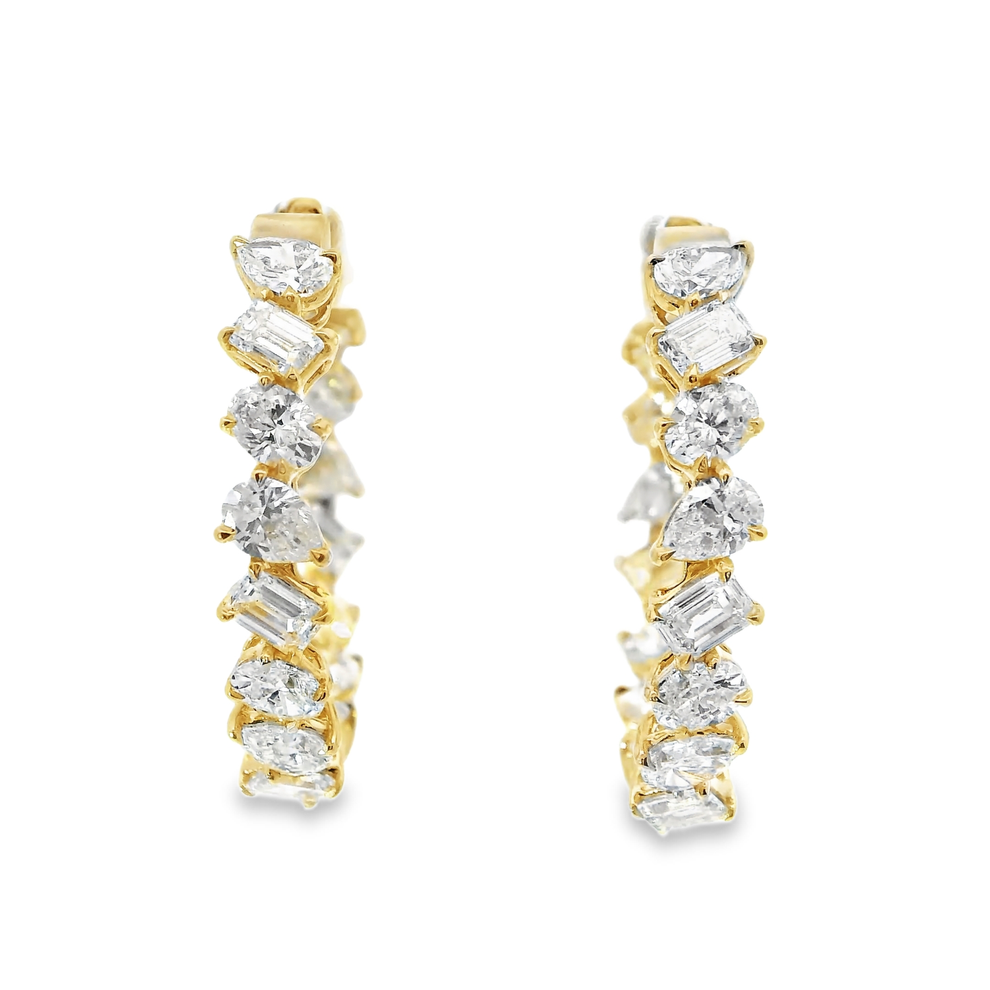 4.57CT Diamond 18k Yellow Gold Earring