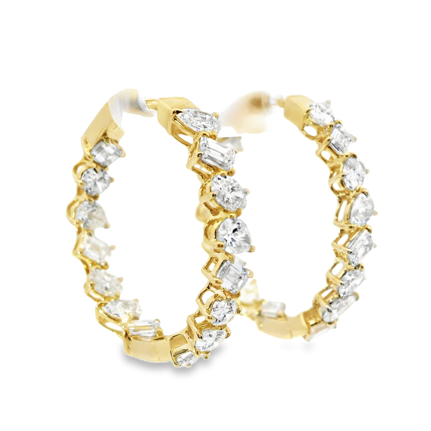 4.57CT Diamond 18k Yellow Gold Earring