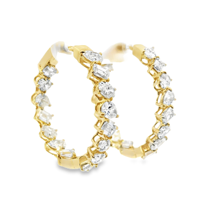 4.57CT Diamond 18k Yellow Gold Earring