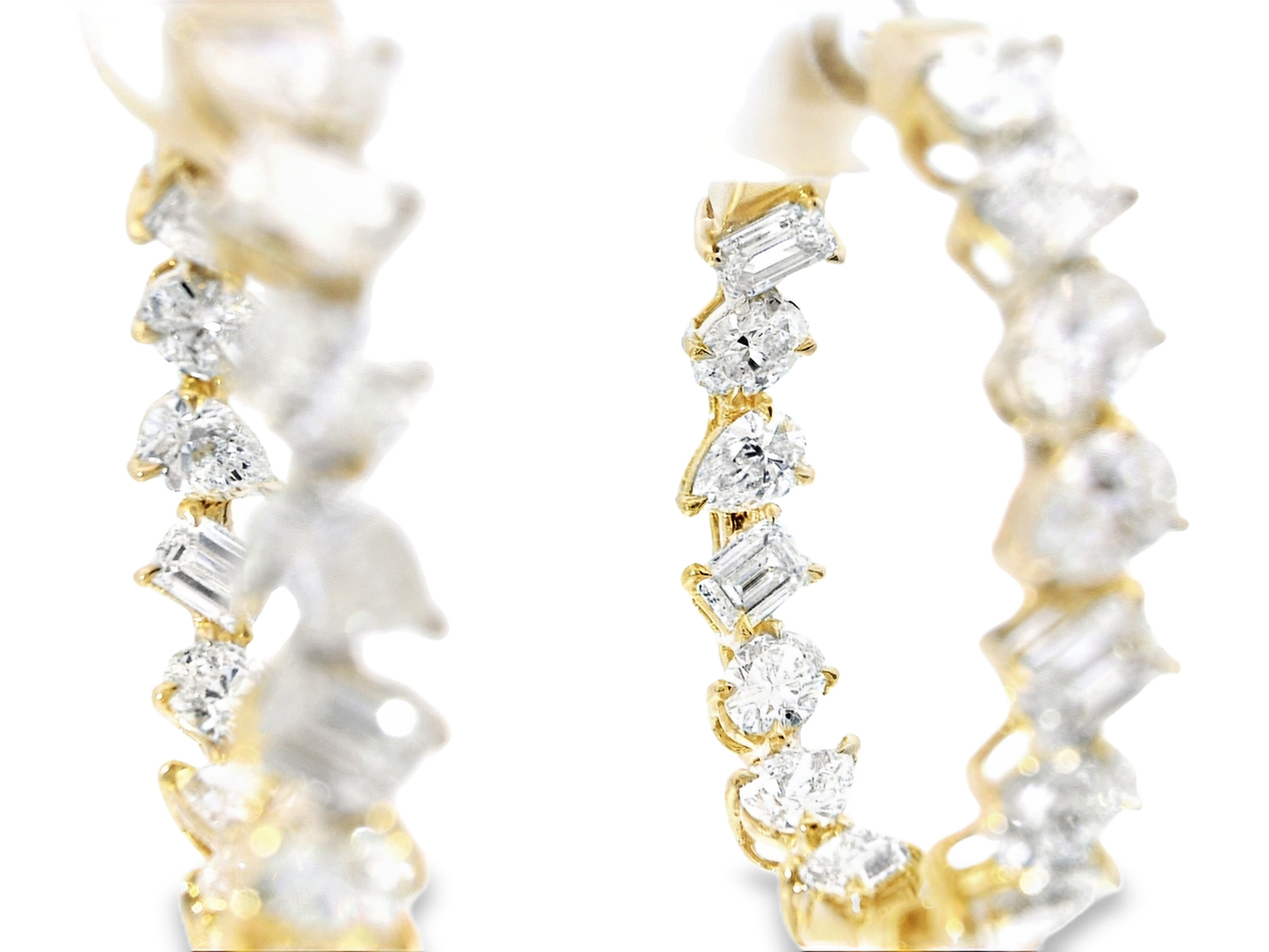 4.57CT Diamond 18k Yellow Gold Earring