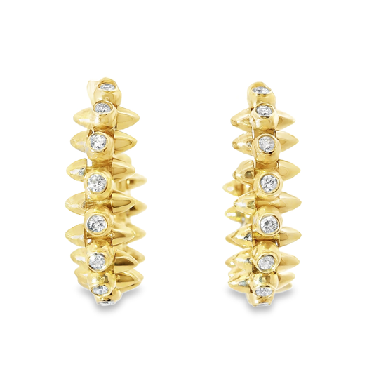 0.60CT Diamond 14k Yellow Gold Earring