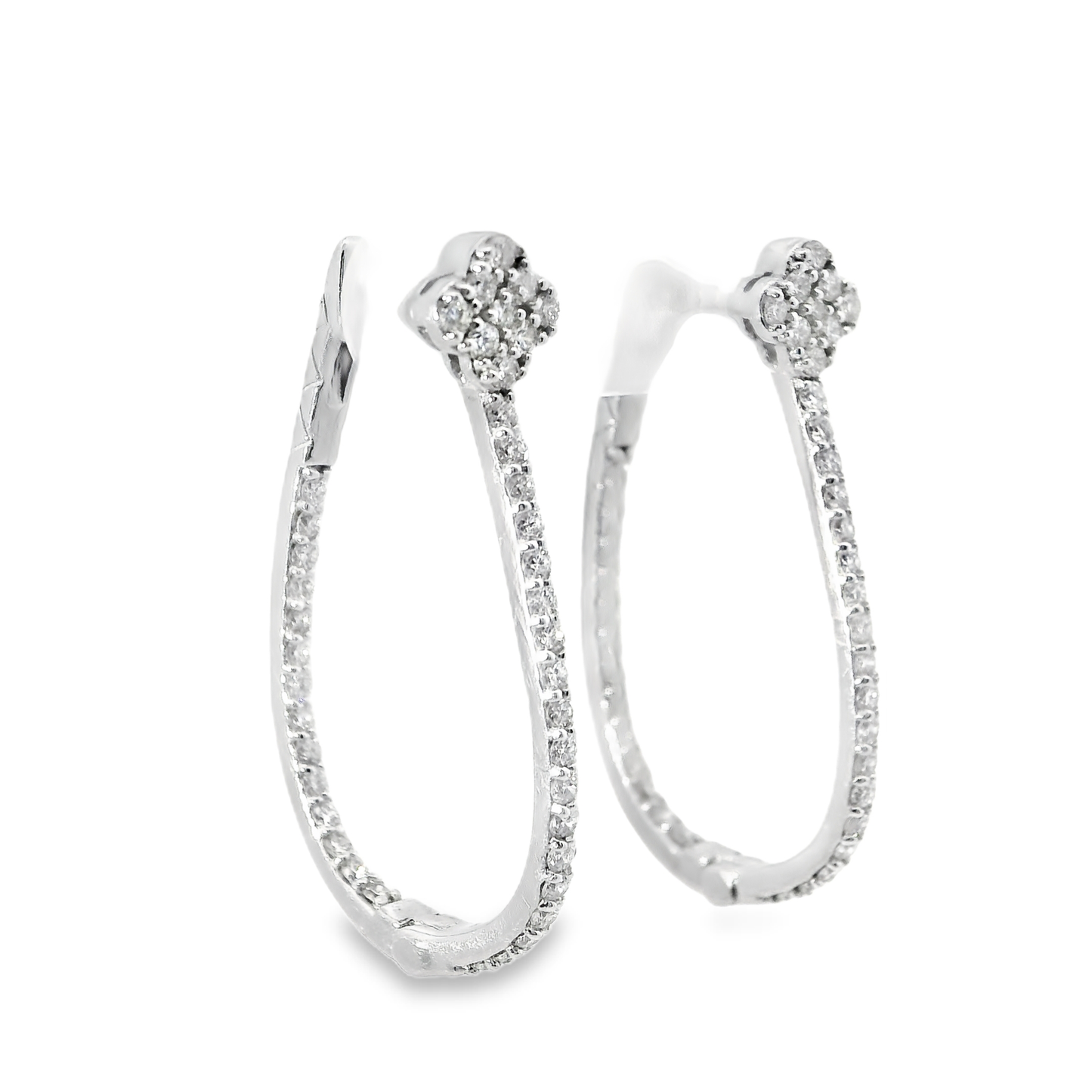 0.91CT Diamond 14k White Gold Earring