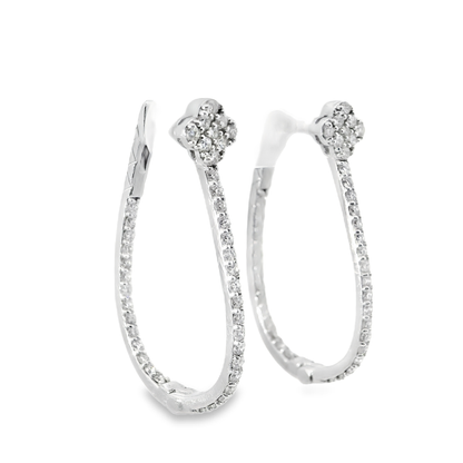 0.91CT Diamond 14k White Gold Earring