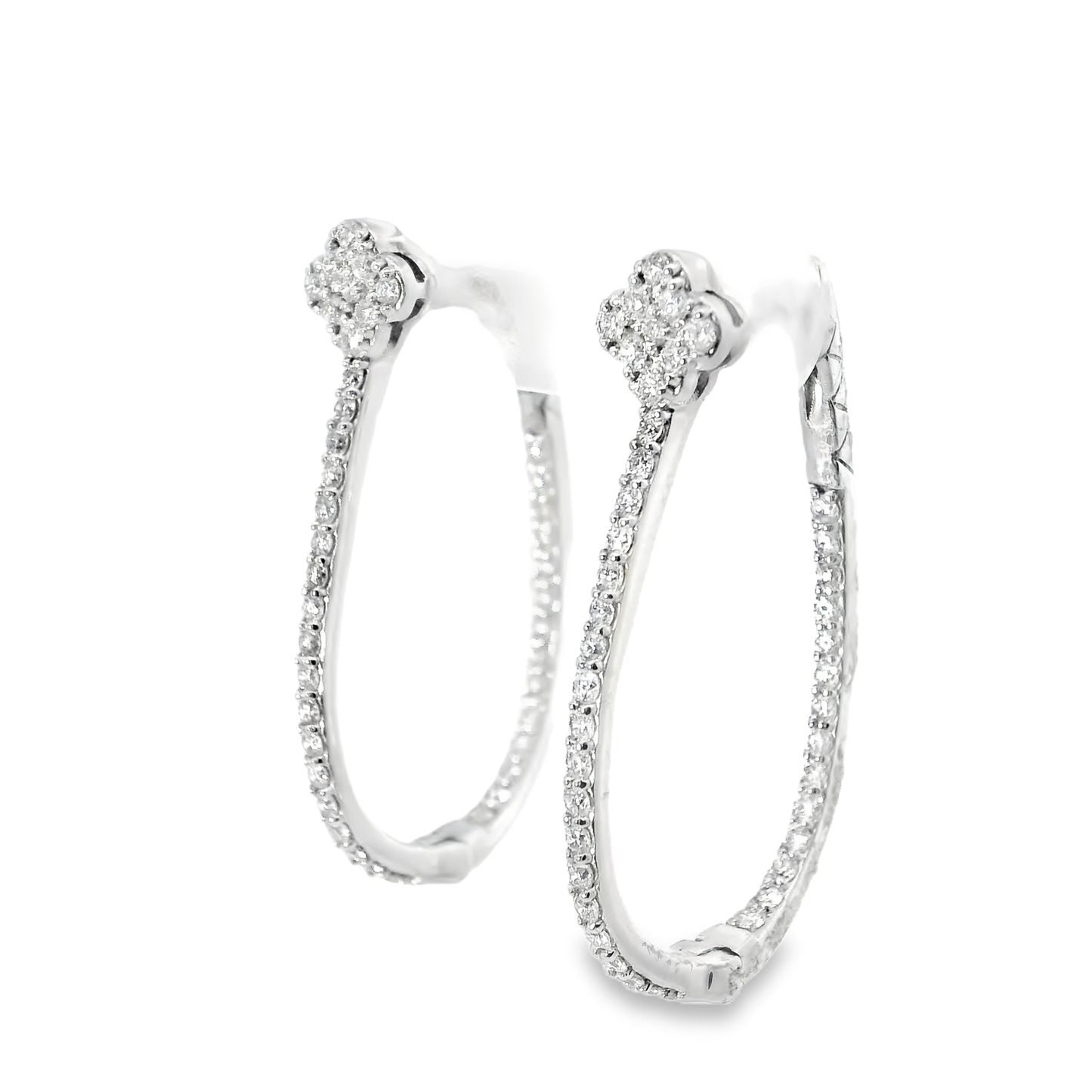 0.91CT Diamond 14k White Gold Earring