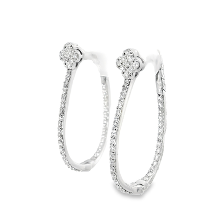 0.91CT Diamond 14k White Gold Earring