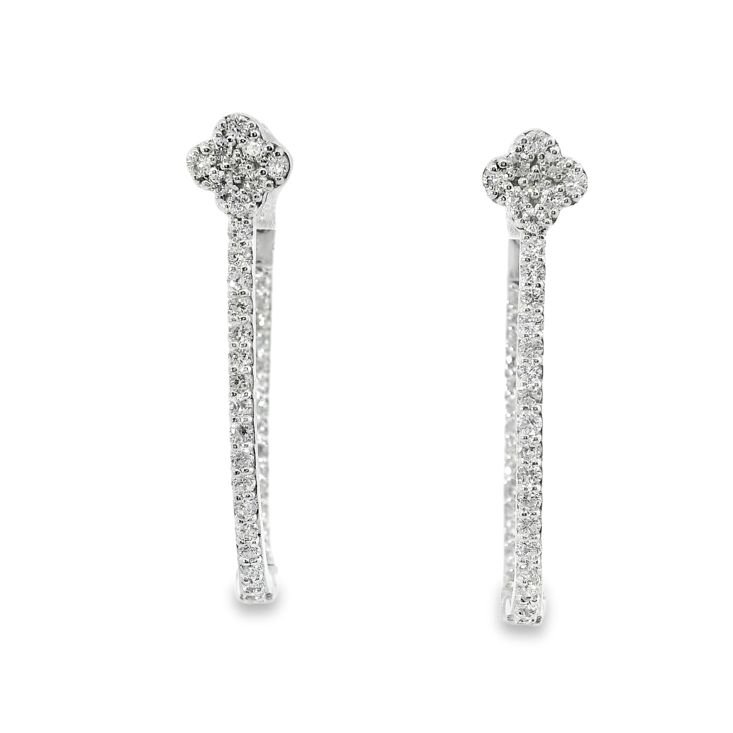 0.91CT Diamond 14k White Gold Earring