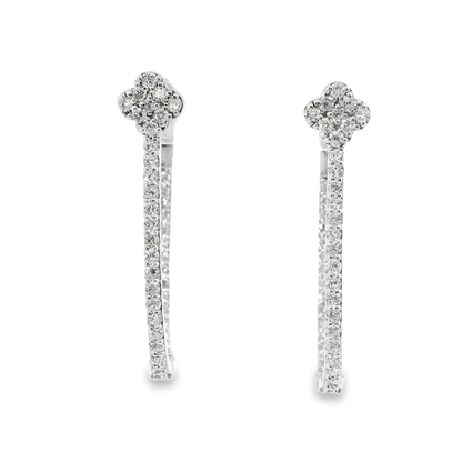 0.91CT Diamond 14k White Gold Earring