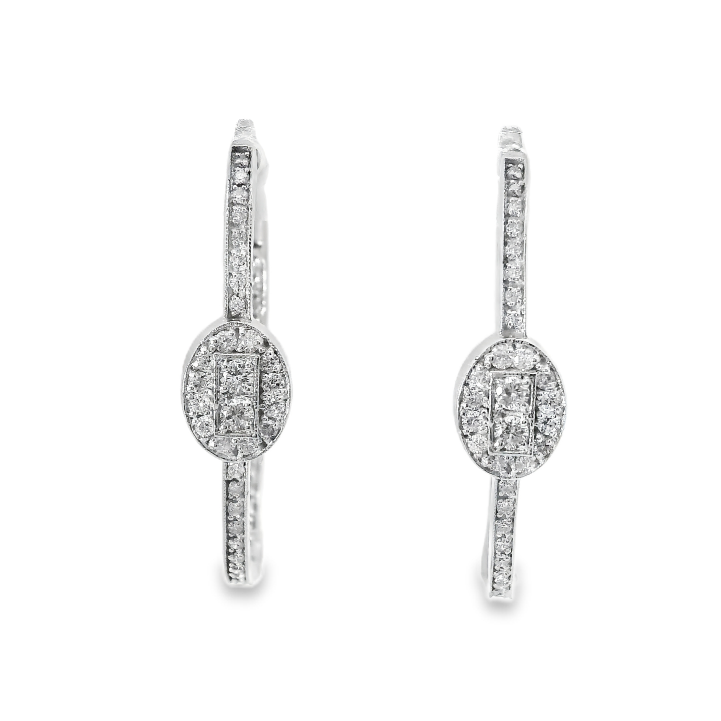 0.68CT Diamond 14k White Gold Earring