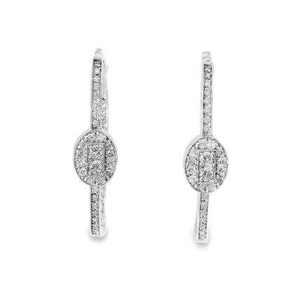 0.68CT Diamond 14k White Gold Earring
