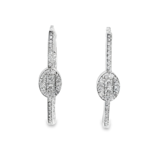 0.68CT Diamond 14k White Gold Earring