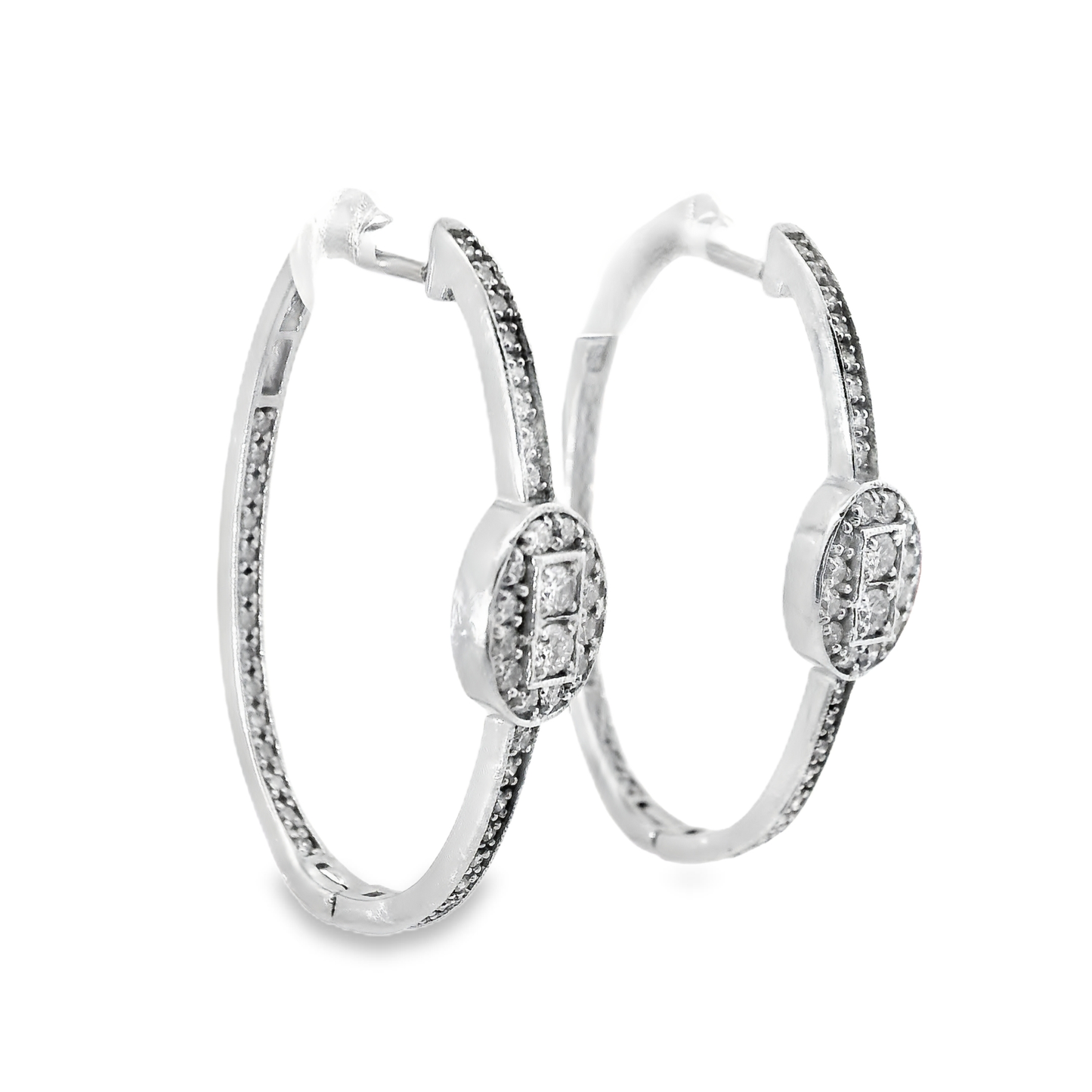 0.68CT Diamond 14k White Gold Earring