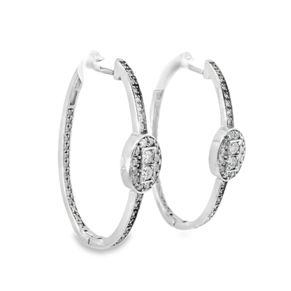 0.68CT Diamond 14k White Gold Earring