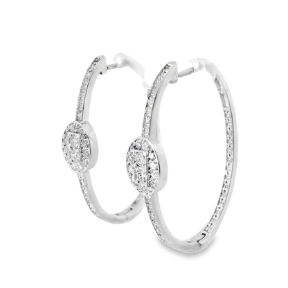 0.68CT Diamond 14k White Gold Earring