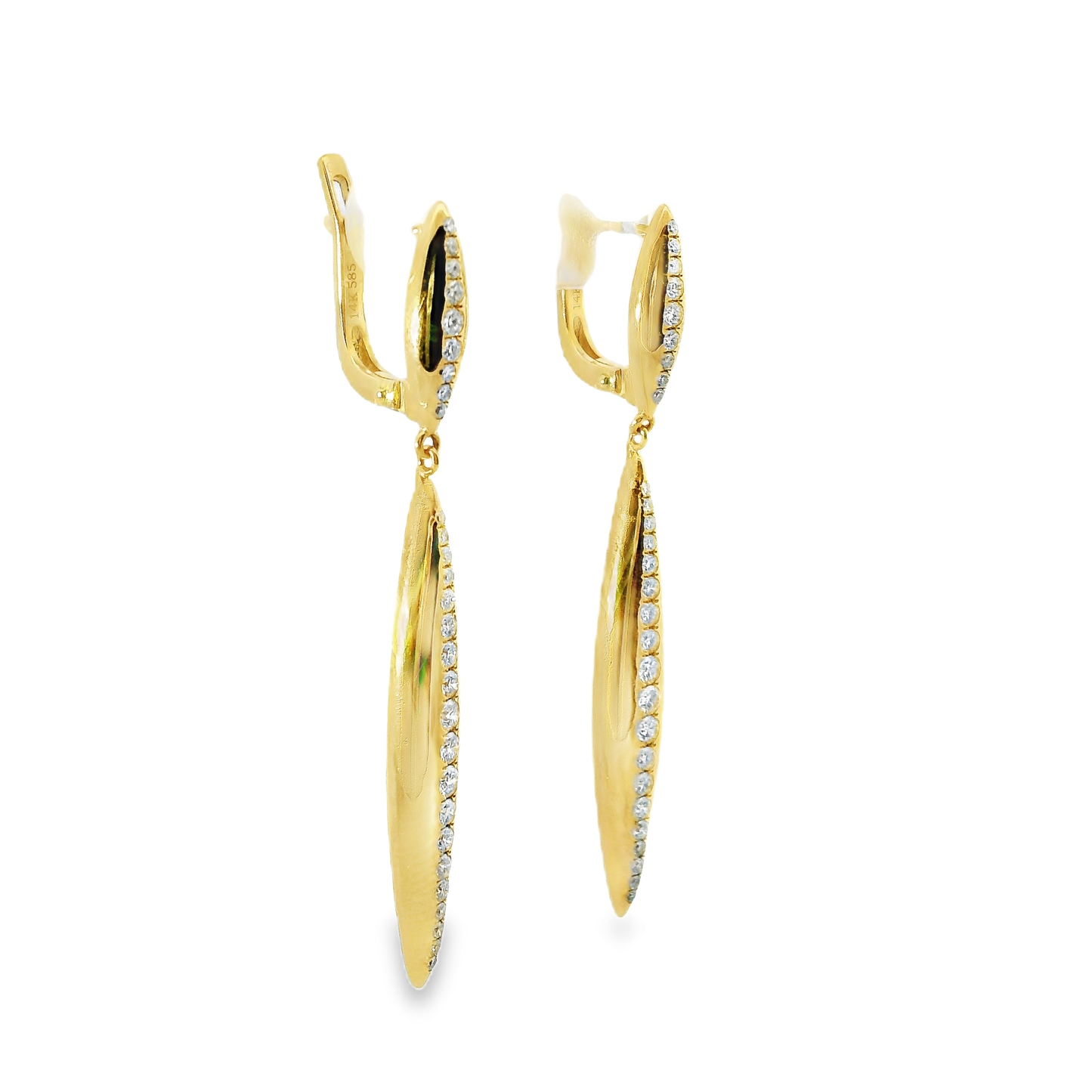 0.53CT Diamond 14k Yellow Gold Earring