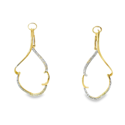 0.54CT Diamond 14k Yellow Gold Earring