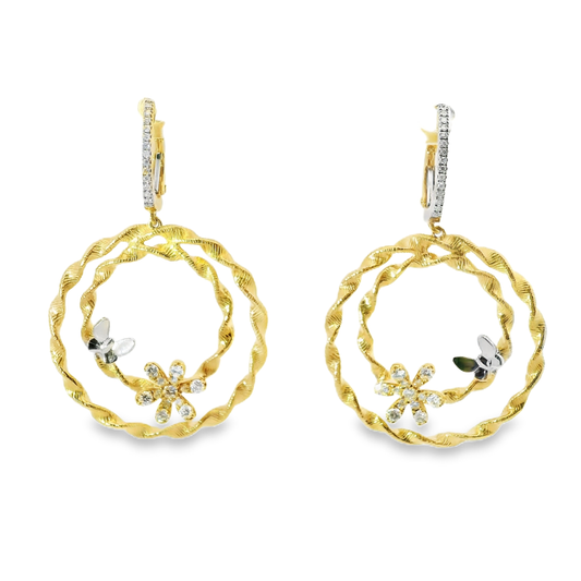 0.54CT Diamond 14k Yellow Gold Earring