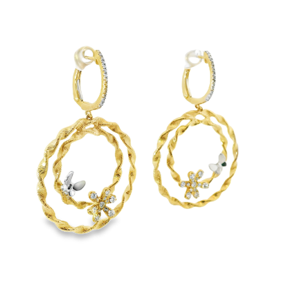 0.54CT Diamond 14k Yellow Gold Earring