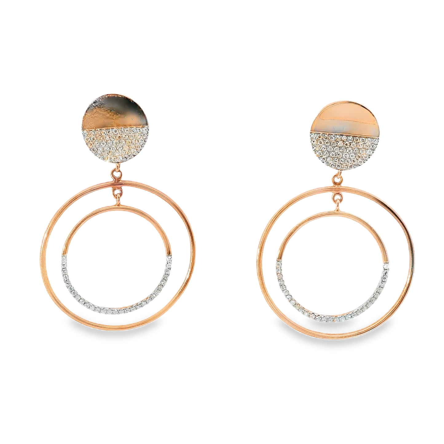 0.52CT Diamond 14k Rose Gold Earring