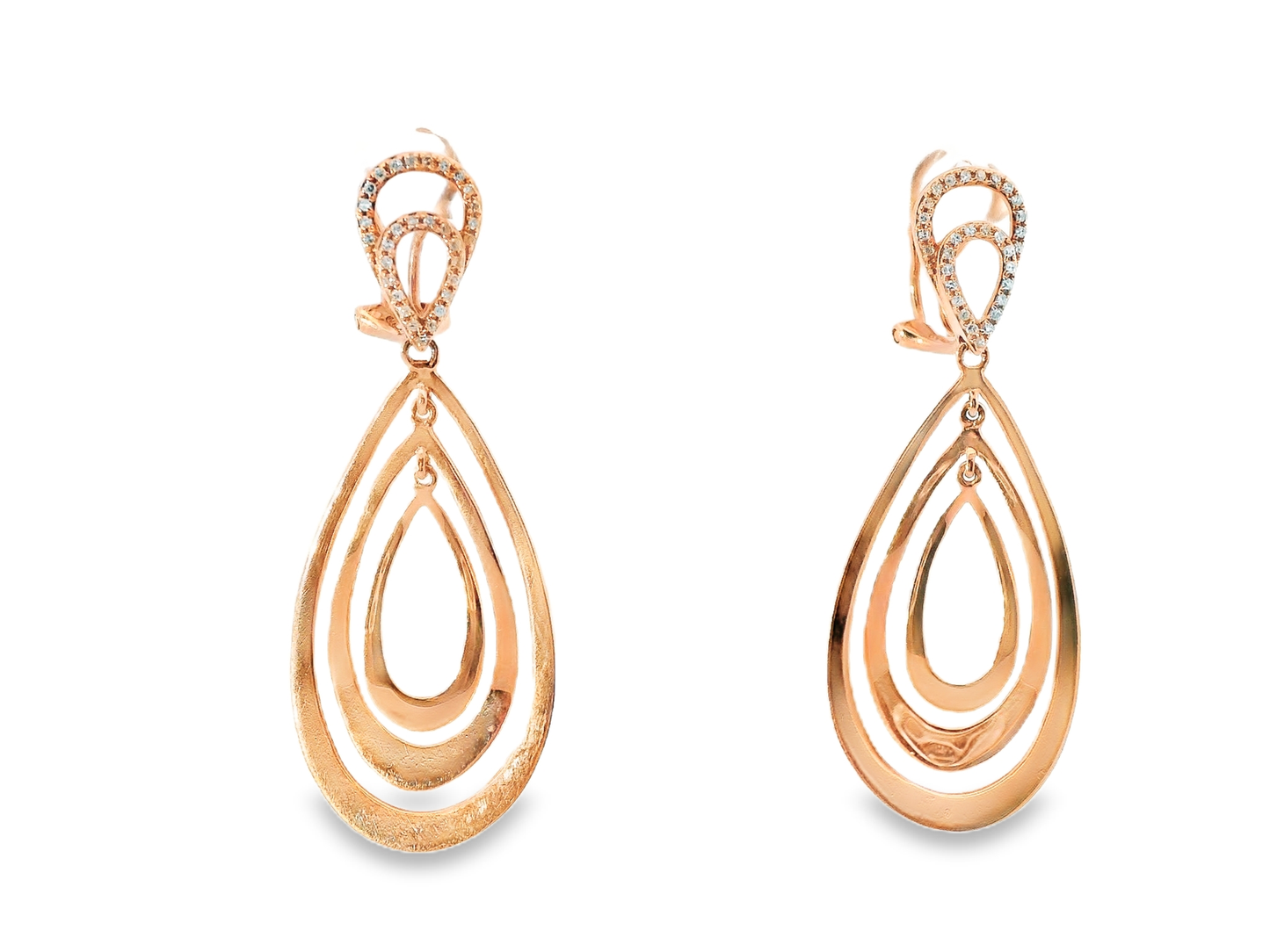 0.21CT Diamond 14k Rose Gold Earring