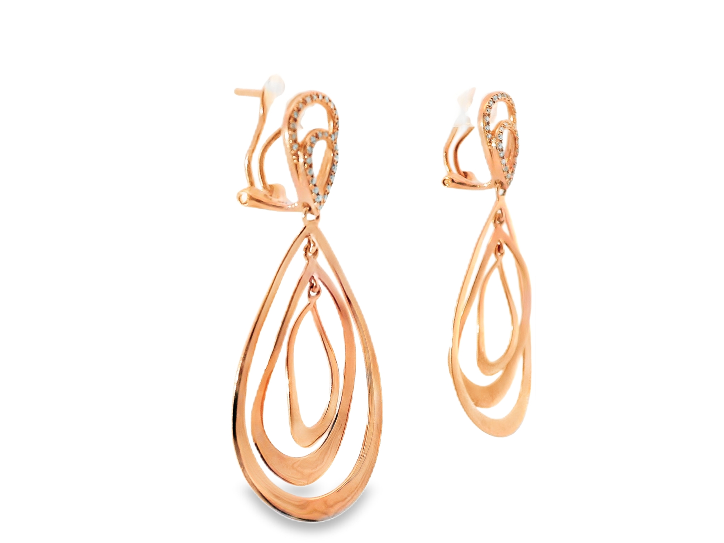 0.21CT Diamond 14k Rose Gold Earring